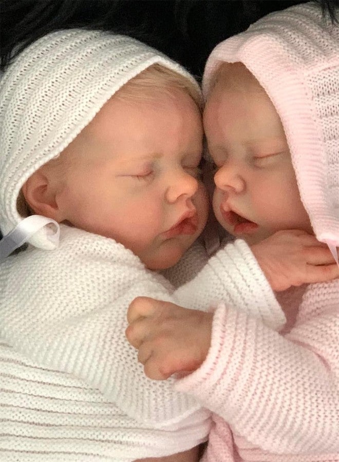 Anano Reborn Baby Dolls Twins Boy and Girl, 18Inch Realistic Baby Dolls Silicone Full Body, Full Silicone Babys Doll, Newborn Real Life Babys Doll Reborn Twin with Accessories - Image 2